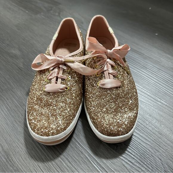 Keds for Kate Spade Champion Rose Gold Glitter Sneakers‎ Size 8.5 - Picture 4 of 10